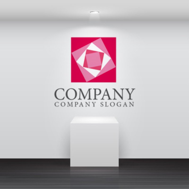 画像2: 花・回転・バラ・四角ロゴ・マークデザイン342 (2)