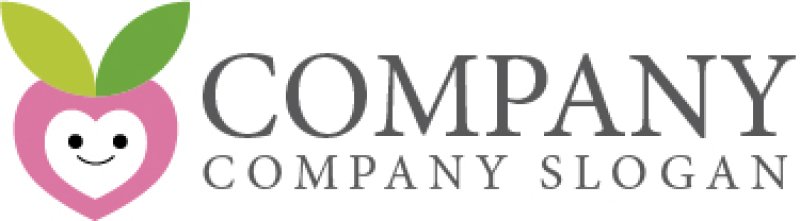 画像5: もも・葉・顔・ハート・ロゴ・マークデザイン378 (5)