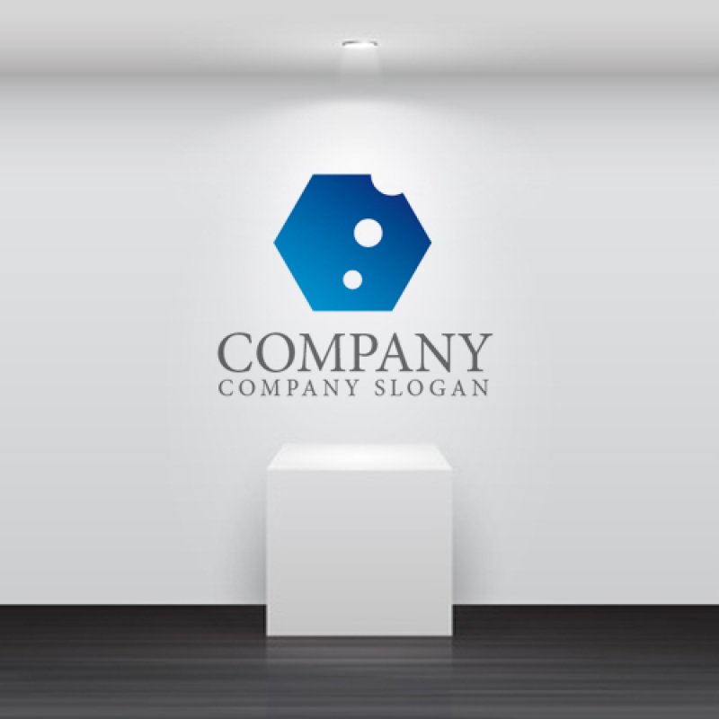 画像2: 六角形・水・泡・グラデーション・ロゴ・マークデザイン380 (2)