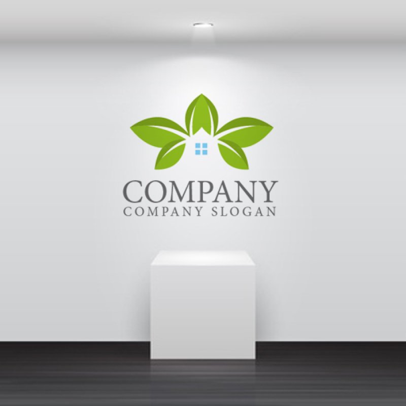 画像2: 家・葉・窓・成長・ロゴ・マークデザイン385 (2)