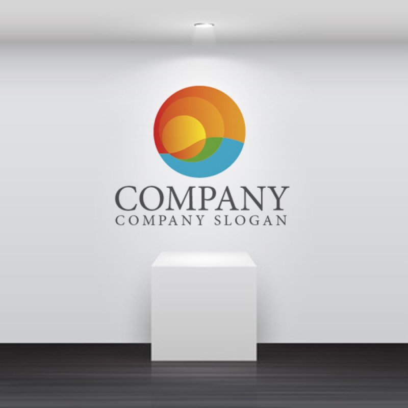 画像2: 太陽・波・海・グラデーション・ロゴ・マークデザイン505 (2)