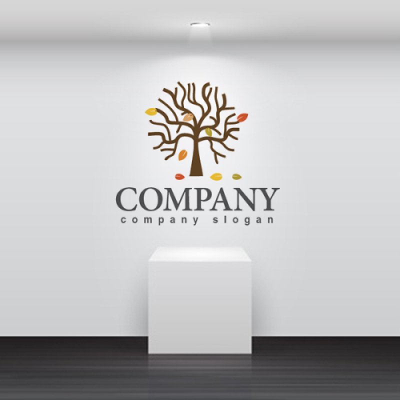 画像2: 木・落ち葉 ・秋・ロゴ・マークデザイン528 (2)