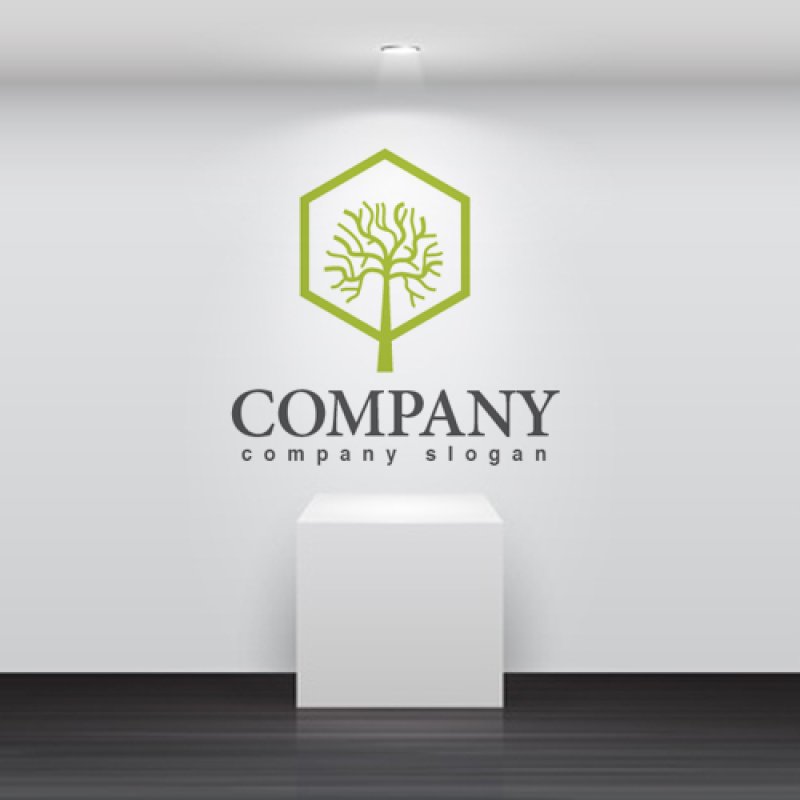 画像2: 六角形・木・成長・ロゴ・マークデザイン531 (2)