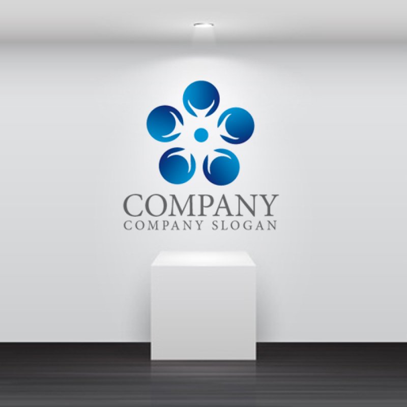 画像2: 花・輪・水・グラデーション・ロゴ・マークデザイン560 (2)