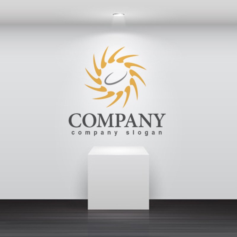 画像2: 太陽・曲線・回転・ロゴ・マークデザイン601 (2)