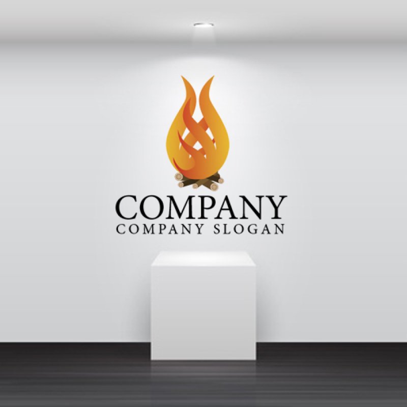 画像2: 焚き火・炎・火・ロゴ・マークデザイン628 (2)
