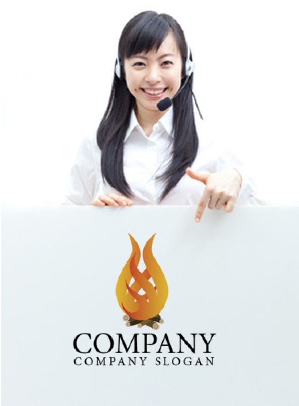 画像3: 焚き火・炎・火・ロゴ・マークデザイン628 (3)