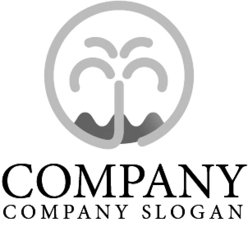 画像4: 輪・海・波・島・ヤシ・線画・かわいい・ロゴ・マークデザイン678 (4)