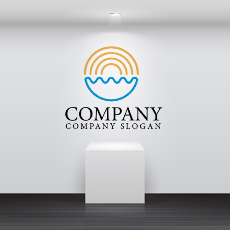 画像2: 輪・海・波・太陽・線画・ロゴ・マークデザイン679 (2)