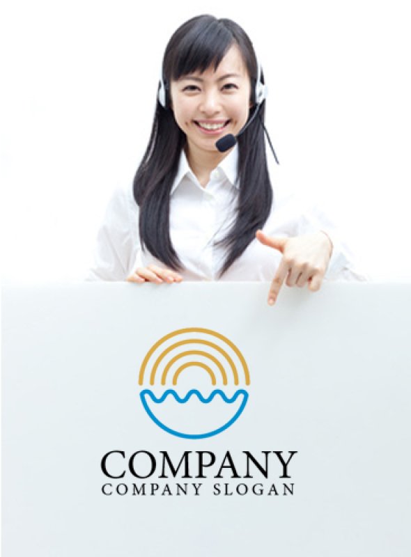 画像3: 輪・海・波・太陽・線画・ロゴ・マークデザイン679 (3)