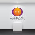 画像2:  かぼちゃ・オレンジ・輪・顔・かわいい・グラデーション・ロゴ・マークデザイン715 (2)