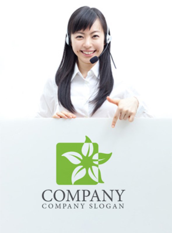 画像3: 葉・花・四角・緑・ロゴ・マークデザイン725 (3)