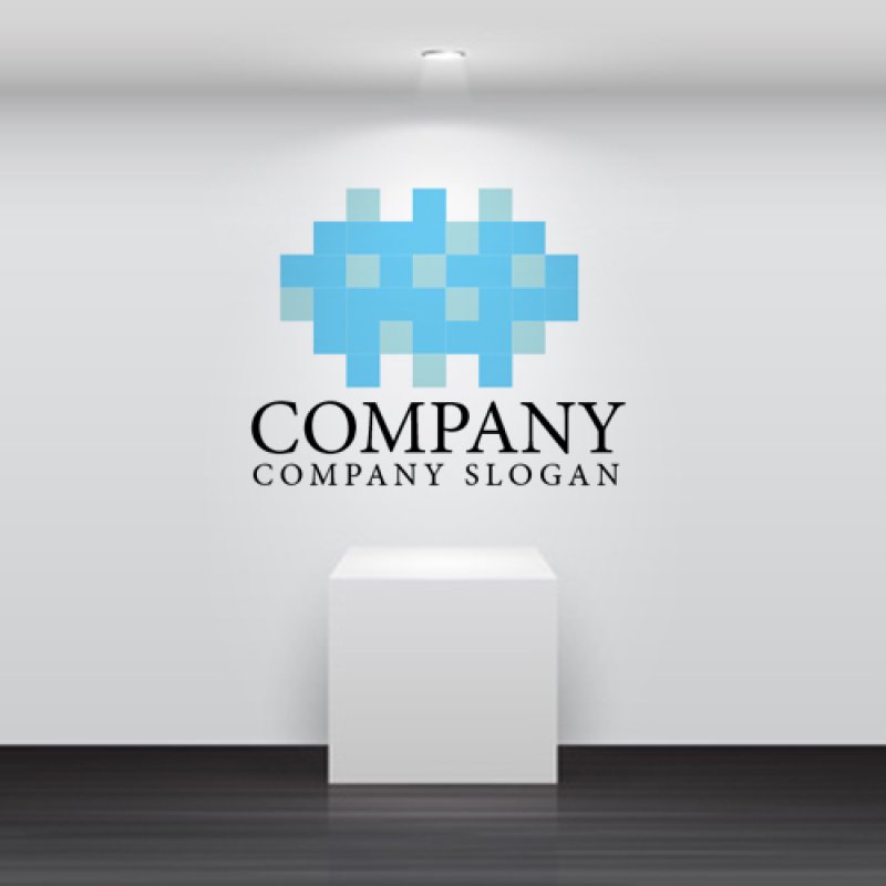 画像2: 雲・ピクセル・ロゴ・マークデザイン777 (2)