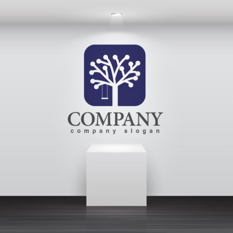 画像2: 木・四角・ブランコ・ロゴ・マークデザイン811 (2)