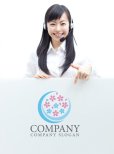 画像4: 桜・花・輪・曲線・かわいい・ロゴ・マークデザイン870 (4)