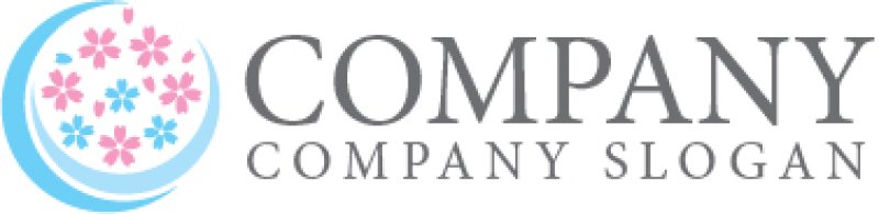 画像6: 桜・花・輪・曲線・かわいい・ロゴ・マークデザイン870 (6)