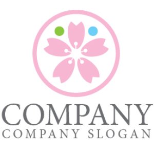 ロゴ作成サンプルです 桜 人 輪 花 ロゴ マークデザイン9をイメージしたロゴデザインです