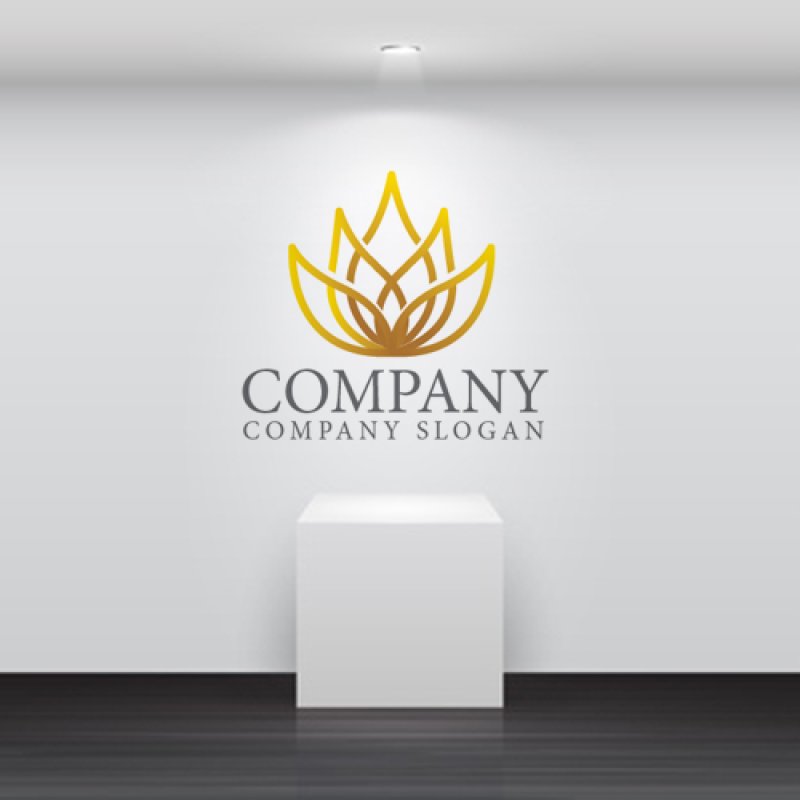 画像4: 葉・花・ハス・ロゴ・マークデザイン967 (4)