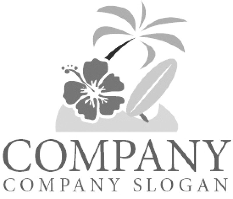 画像6: ヤシ・花・サーフボード・波・ロゴ・マークデザイン983 (6)