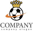 画像1: サッカー・ボール・王冠・ロゴ・マークデザイン003 (1)