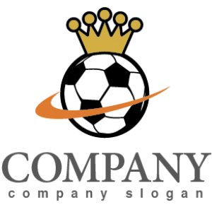 画像1: サッカー・ボール・王冠・ロゴ・マークデザイン003