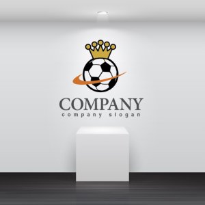 画像2: サッカー・ボール・王冠・ロゴ・マークデザイン003