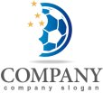 画像1: 星・サッカーボール・グラデーション・ロゴ・マークデザイン007 (1)