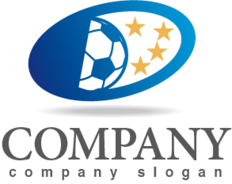 画像1: 星・サッカーボール・楕円・グラデーション・ロゴ・マークデザイン008 (1)