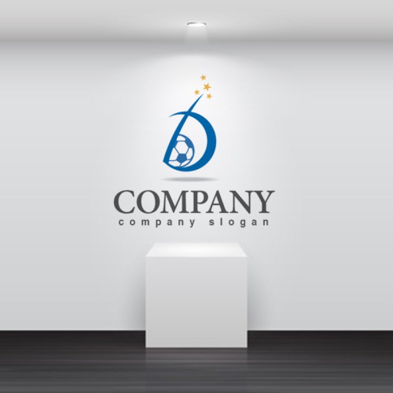 画像2: 星・サッカーボール・D・曲線・グラデーション・ロゴ・マークデザイン010 (2)