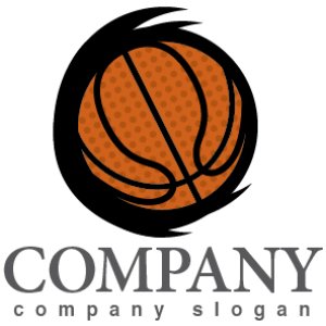 画像1: バスケット・ボール・曲線・ロゴ・マークデザイン012