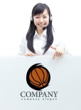 画像3: バスケット・ボール・曲線・ロゴ・マークデザイン012 (3)