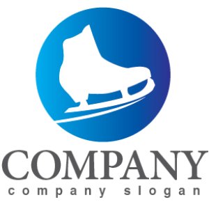 画像1: スケート・靴・輪・アイススケート・グラデーション・ロゴ・マークデザイン015
