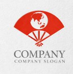 画像2: 扇子・地球・和・ロゴ・マークデザイン299 (2)