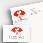 画像3: 扇子・地球・和・ロゴ・マークデザイン299 (3)