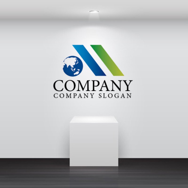 画像2: M・地球・斜線・ロゴ・マークデザイン219 (2)