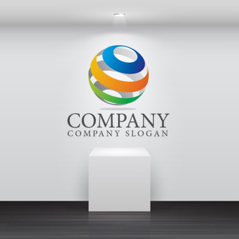 画像2: 曲線・地球・3D・ロゴ・マークデザイン244 (2)