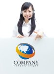 画像3: 地球・曲線・帯・ロゴ・マークデザイン266 (3)