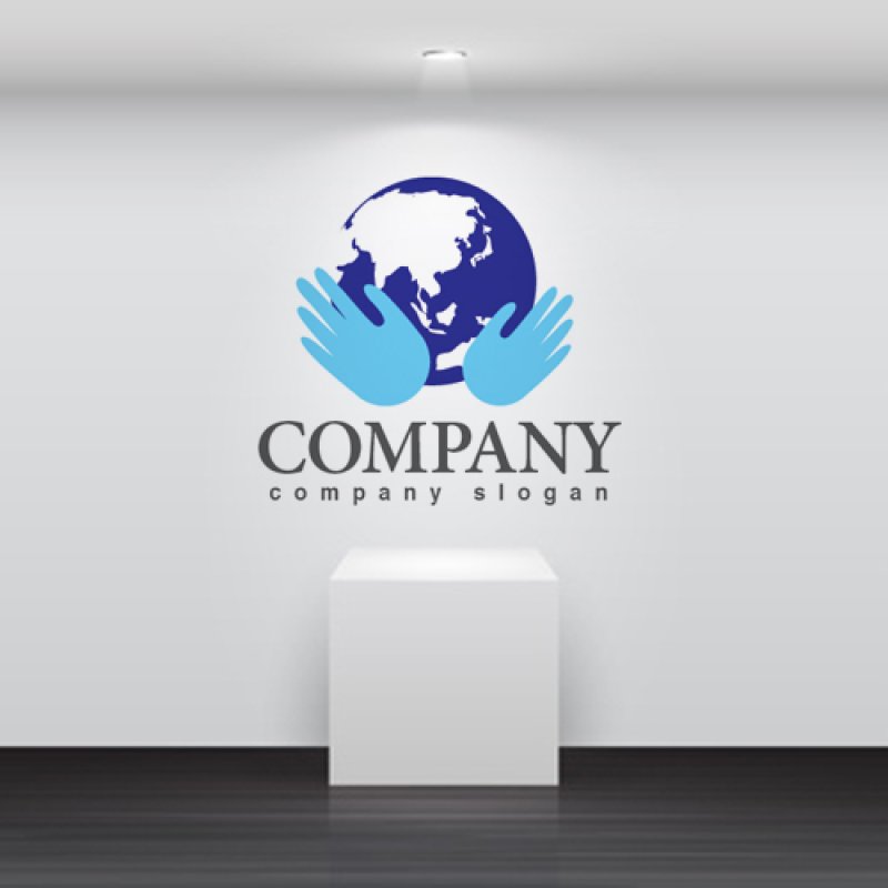 画像2: 地球・手・保護・ロゴ・マークデザイン273 (2)