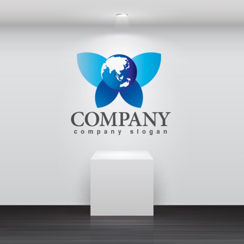 画像2: 地球・羽・蝶・ロゴ・マークデザイン275 (2)