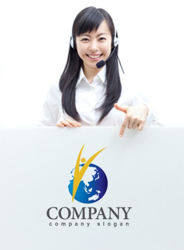 画像3: 地球・人・曲線・ロゴ・マークデザイン276 (3)