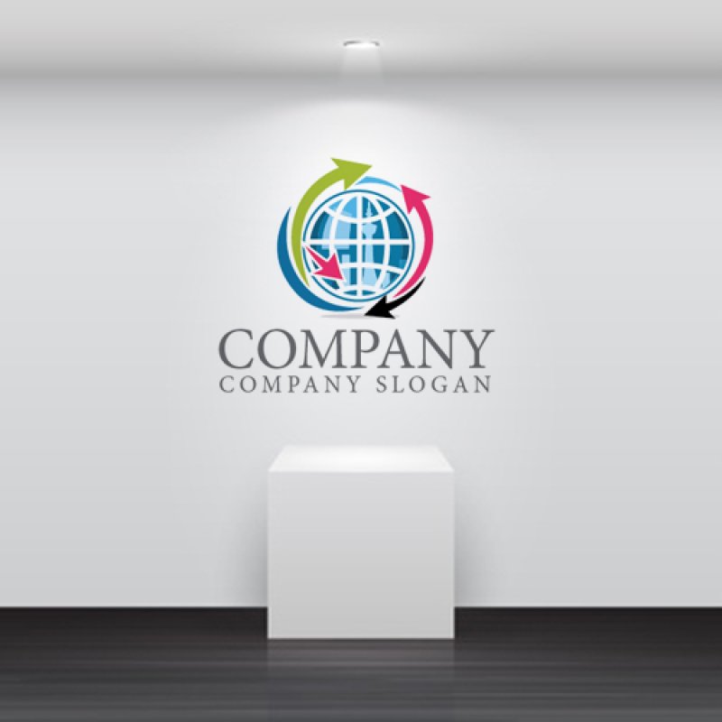 画像5: 地球・矢印・輸出・ロゴ・マークデザイン293 (5)