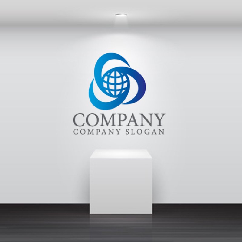 画像5: 曲線・地球・グラデーション・回転・ロゴ・マークデザイン298 (5)