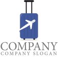画像1: 旅行・スーツケース・飛行機・ロゴ・マークデザイン040 (1)