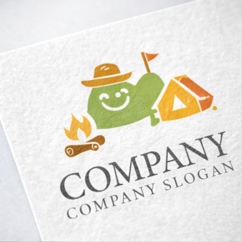 画像2: テント・山・焚き火・キャンプ・ロゴ・マークデザイン058 (2)