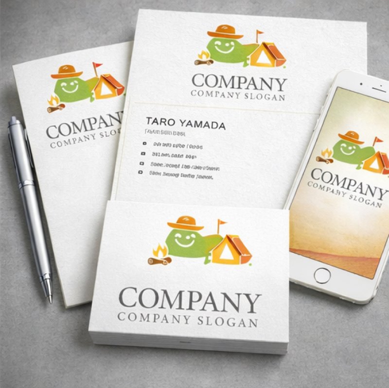 画像3: テント・山・焚き火・キャンプ・ロゴ・マークデザイン058 (3)