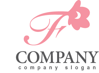 ロゴ作成サンプルです F 花 アルファベット ロゴ マークデザイン2961をイメージしたロゴデザインです