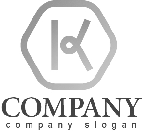 ロゴ作成サンプルです K 六角形 シンプル アルファベット ロゴ マークデザイン3185をイメージしたロゴデザインです