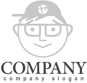 ロゴ作成サンプルです 顔 帽子 メガネ キャラ ロゴ マークデザイン090をイメージしたロゴデザインです