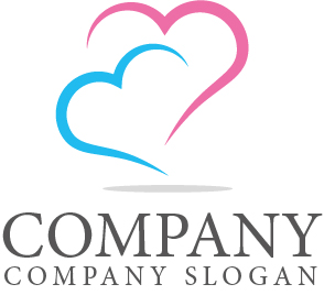 ロゴ作成サンプルです ハート 重なり 愛ロゴ マークデザイン138をイメージしたロゴデザインです