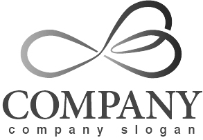 ロゴ作成サンプルです ハート 曲線 グラデーション 無限 ロゴ マークデザイン2779をイメージしたロゴデザインです